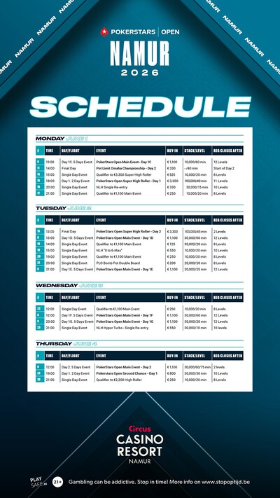 MKBC 1970  - PokerStars Open - NAMUR 2026 - Schedule_2