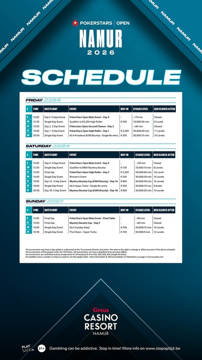 MKBC 1970  - PokerStars Open - NAMUR 2026 - Schedule_3