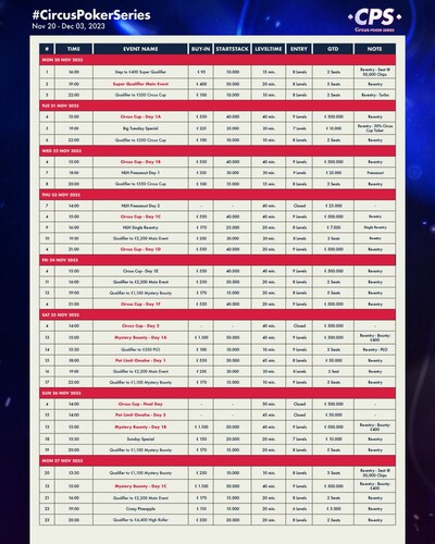 Poker Circusserie_programma 1